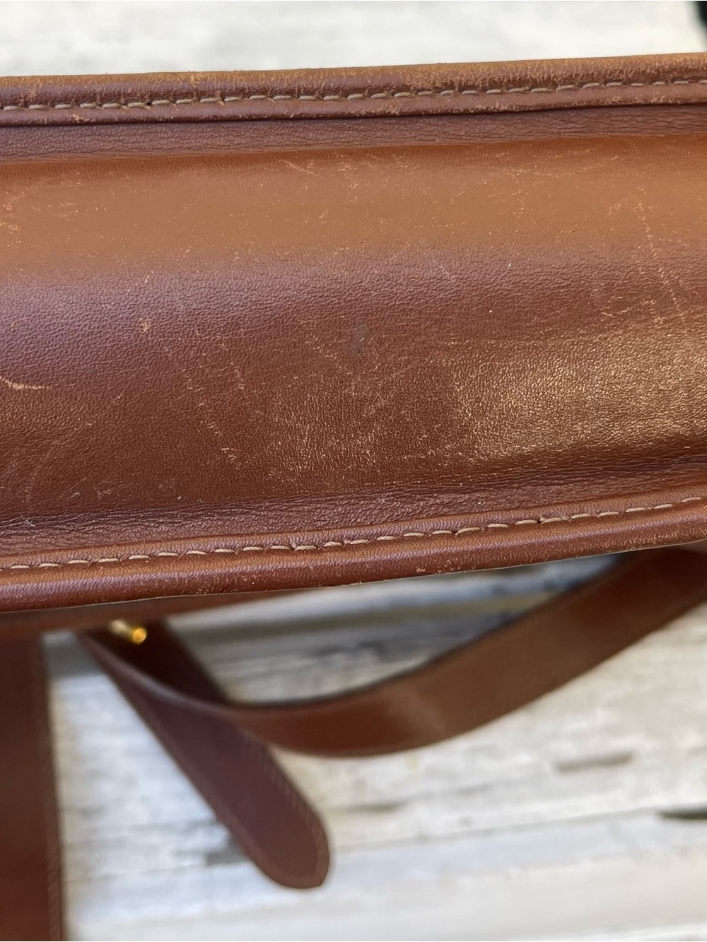 Gucci Vintage GG Monogram Canvas Crossbody Messenger Bag Brown Leather Trim - Picture 11 of 13